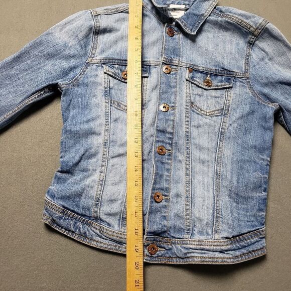 H&M Jean Jacket - Denim Jacket Size 6, Blue - Picture 8 of 9